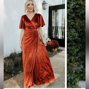 Rust colored wrap dress